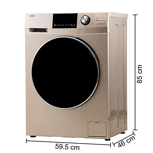 Haier 7.5 kg Inverter Fully-Automatic Front Loading Washing Machine (HW75-BD12756NZP, Golden)