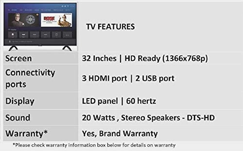Mi 80 cm (32 inches) HD Ready Android Smart LED TV 4A PRO (Black)