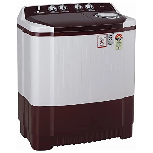LG 8 Kg 5 Star Semi-Automatic Top Loading Washing Machine (P8030SRAZ, Burgundy, Collar Scrubber)