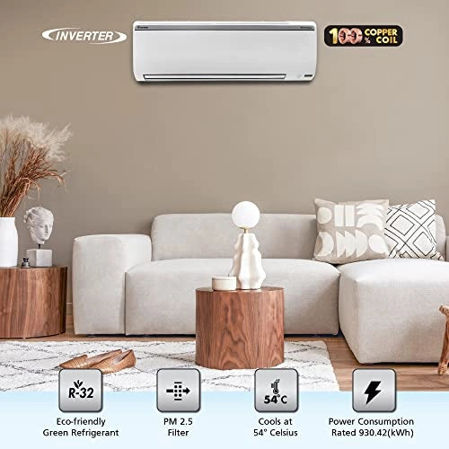 Daikin 1.5 Ton 4 Star Triple Display, Dew Clean Technology, Inverter Split AC (Copper, PM 2.5, 2022, FTKT50U, White)
