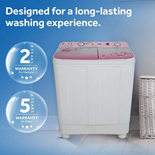 Haier 8 Kg Semi-Automatic Top Loading Washing Machine with Magic Filter, Buzzer(HTW80-1159, Pink)