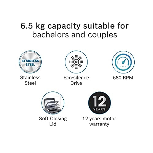 Bosch 6.5 kg 5 Star Top Loading Washing Machine White WOE654W1IN