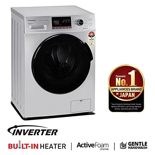 Panasonic 7 kg 5 Star Inverter Fully Automatic Front Loading Washing Machine (NA-147MF1L01, Silver)