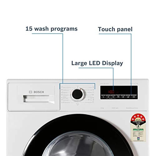 Bosch 8 Kg Inverter Fully-Automatic Front Loading Washing Machine (WAJ24267IN, White)