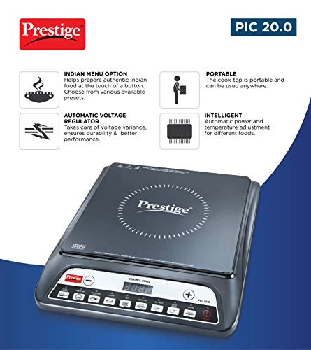 Prestige PIC 20 Induction Cooktop with Push button (Black)