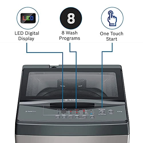 Bosch 6.5 kg 5 Star Top Loader Washing Machine Dark Silver WOE654D1IN