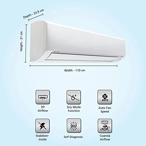 Daikin 2.02 Ton 4 Star, Inverter Split AC (Copper, PM 2.5, 2022, FTKL71U, White)