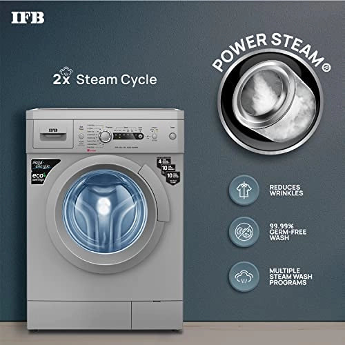 IFB 6 Kg 5 Star Front Load Washing Machine 2X Power Dual Steam (DIVA AQUA SXS 6008, Silver, Hard Water Wash)