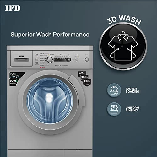 IFB 6 Kg 5 Star Front Load Washing Machine 2X Power Dual Steam (DIVA AQUA SXS 6008, Silver, Hard Water Wash)