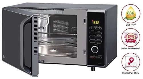 LG 28L Convection Microwave Oven (MC2886BFUM) with 360° Motorised Rotisserie and Starter Kit - Black