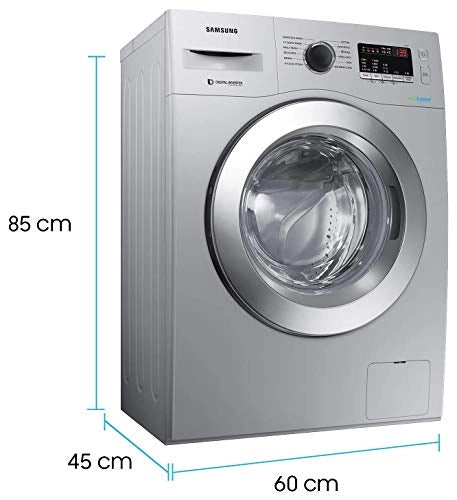 Samsung 6.5 Kg Inverter 5 star Fully-Automatic Front Loading Washing Machine (WW66R22EK0S/TL, Silver Hygiene Steam)