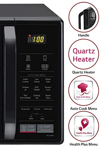 LG 21 L Convection Microwave Oven (MC2146BG, Glossy Black, With Starter Kit)