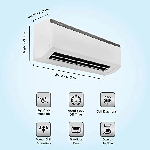 Daikin 1.8 Ton 2 Star, Fixed Speed Split AC (Copper, Wipe clean flat panel, 2022, FTE60U, White)