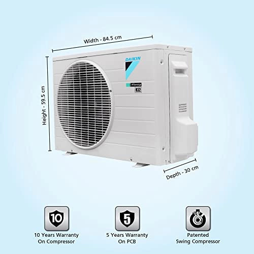 Daikin 1.5 Ton 5 Star Voice &amp; Mobile control, Triple Display, Dew Clean Technology, Inverter Split AC (Copper, PM 2.5, 2022, FTKR50U, White)