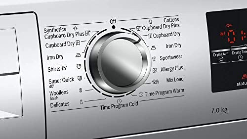 Bosch 7 kg Fully Automatic Condenser Tumble Dryer WTG86409IN, Silver, Inbuilt Heater)