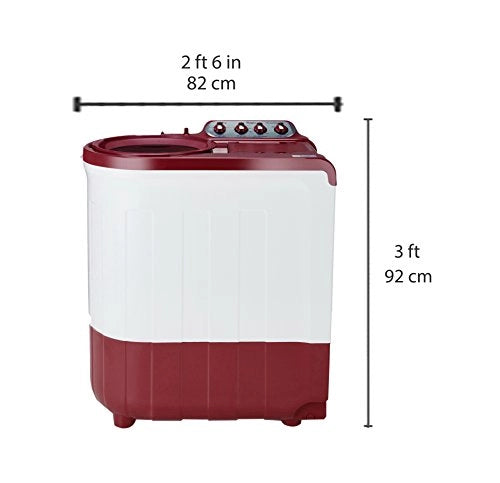 Whirlpool 8 kg 5 Star Semi-Automatic Top Loading Washing Machine (ACE SUPER SOAK 8.0, Coral Red, Supersoak Technology)