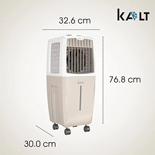 Havells Kalt 24 Litres Personal Air Cooler; Knob panel; 3 Side Honeycomb Pad, White - Champagne Gold