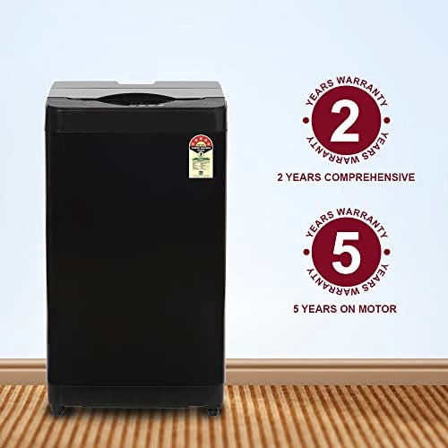 ONIDA 8 kg 5 Star Fully Automatic Top Load Washing Machine (T80CMB, Black, Hexa Crystal Drum)