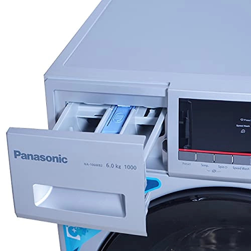 Panasonic 6 kg Fully-Automatic Front Loading Washing Machine (NA-106MB2L01, Silver, Inbuilt Heater)