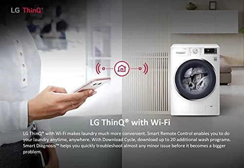 நீராவி &amp; டர்போவாஷ் கொண்ட LG AI டைரக்ட் டிரைவ் வாஷர், FHV1409ZWP, 9.0Kg