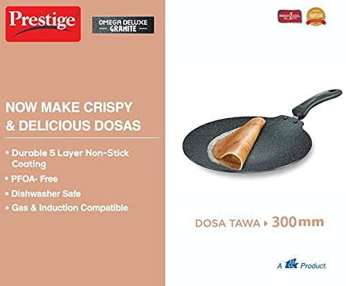Prestige Omega Deluxe Granite Dosa Tawa, 300 MM