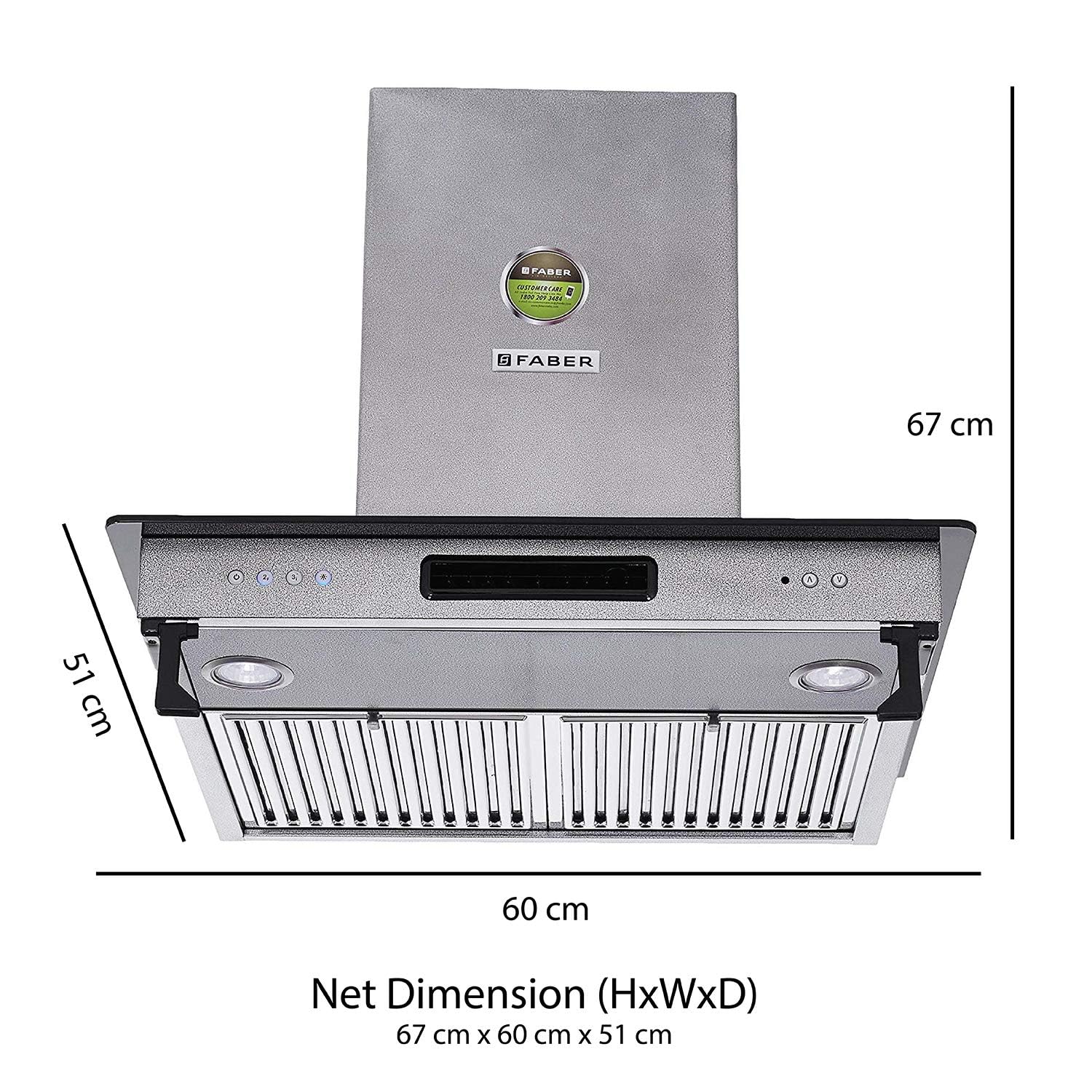 Faber 60 cm 1000 m3/hr Straight Glass Kitchen Chimney (HOOD 3N1 AEROSTATION GLAMOUR FT AS LTW60, 2 BFs, Antique Silver)