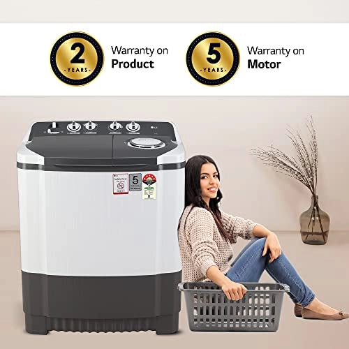 LG 7 Kg 5 Star Semi-Automatic Top Loading Washing Machine (P7020NGAZ, Dark Gray, Wind Jet Dry)