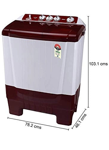 Onida 8.0 kg 5 Star Semi-Automatic Top Loading Washing Machine (S80SCTR, Lava Red)