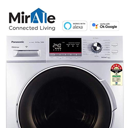 Panasonic 8Kg 5 Star Wifi Inverter Fully-Automatic Front Loading Washing Machine (NA-148MF1L01, Silver,Alexa Compatible)