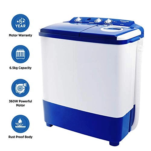 Panasonic 6.5 kg 5 Star Semi-Automatic Top Loading Washing Machine (NA-W65E5ARB, Blue, Powerful Motor)