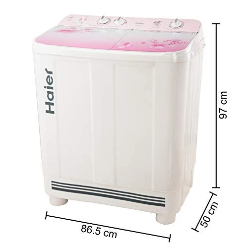 Haier 9 Kg Semi-Automatic Top Loading Washing Machine (HTW90-1159FL, Pink)
