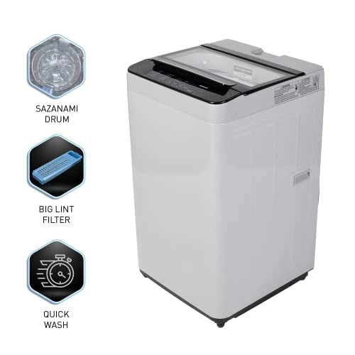 Panasonic 7 Kg 5 Star Fully-Automatic Top Loading Washing Machine (NA-F70LF2MRB, Light Grey, 12 Wash Program)
