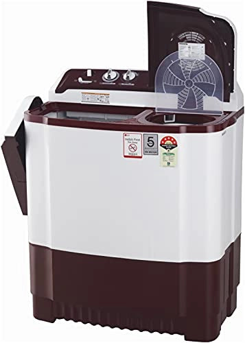LG 8 Kg 5 Star Semi-Automatic Top Loading Washing Machine (P8030SRAZ, Burgundy, Collar Scrubber)