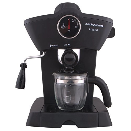 Morphy Richards New Europa 800-Watt Espresso and Cappuccino 4-Cup Coffee Maker (Black)