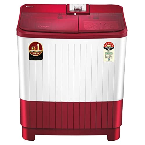 Panasonic 8 kg Semi-Automatic Top Loading Washing Machine (NA-W80H5RRB, Shiny red)