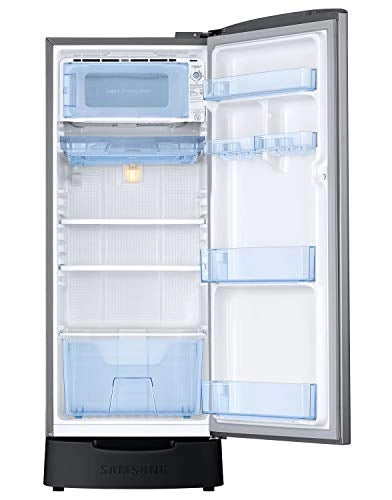 Samsung 192 L 2 Star Direct Cool Single Door Refrigerator (RR20A2Z1BS8/NL, Elegant Inox, Base stand drawer)