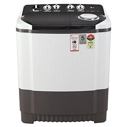 LG 8 Kg 5 Star Semi-Automatic Top Loading Washing Machine (P8035SGMZ, Grey, Collar Scrubber)