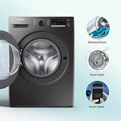 Samsung 8 Kg 5 Star Inverter Fully-Automatic Front Loading Washing Machine (WW80T4040CX1TL, Inox, In-Built Heater)