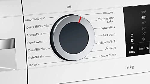 Bosch iDos 9KG 1200 RPM Inverter Touch Control Fully Automatic Front Loading Washing Machine With Inbuilt Heater (WGA244AWIIN, White) (WGA244AWIN)