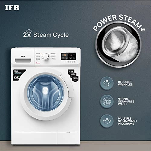IFB 7 Kg 5 Star Front Load Washing Machine 2X Power Dual Steam (NEO DIVA VXS 7010, White, Hard Water Wash )