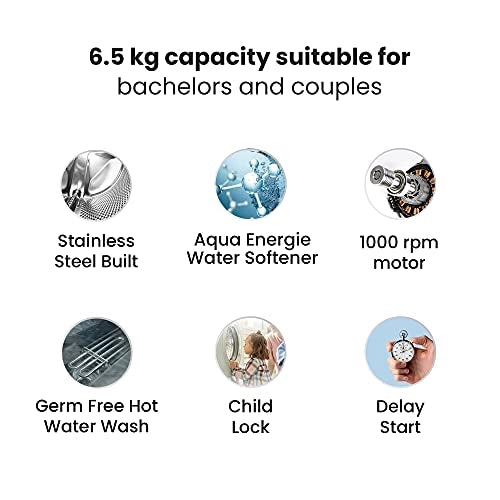 IFB 6.5 Kg 5 Star Fully-Automatic Front Loading Washing Machine (ELENA ZXS, Silver,In-Built Heater, 3D Wash Technology)