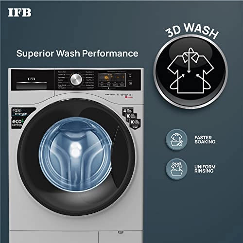 IFB 8 Kg 5 Star Front Load Washing Machine 2X Power Dual Steam (SENATOR SXS 8012, Silver, Hard Water Wash)