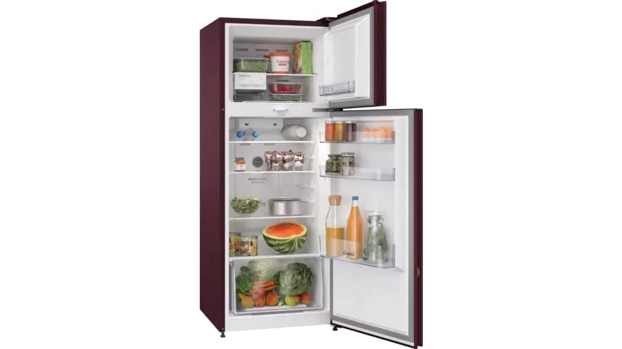 Bosch 263 Liters 3 star Double Door Refrigerator (CTN27W13NI, Red)