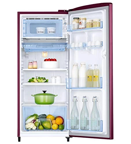 Samsung 192 L 2 Star Direct Cool Single Door Refrigerator (RR20A271BR8/NL, SAFFRON RED)