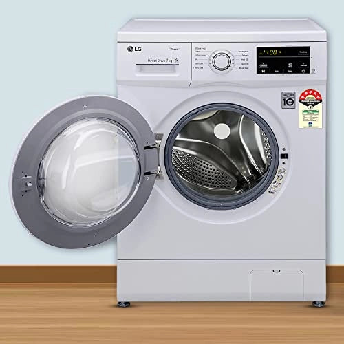 LG 8Kg 5 Star Inverter Touch Control Fully-Automatic Front Load Washing Machine with In-Built Heater (FHM1408BDW, White)