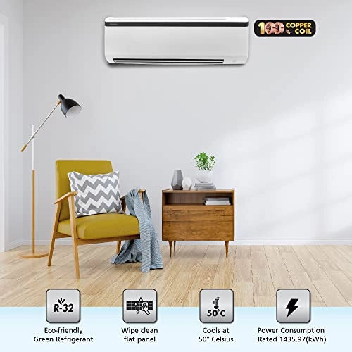 Daikin 1.8 Ton 2 Star, Fixed Speed Split AC (Copper, Wipe clean flat panel, 2022, FTE60U, White)