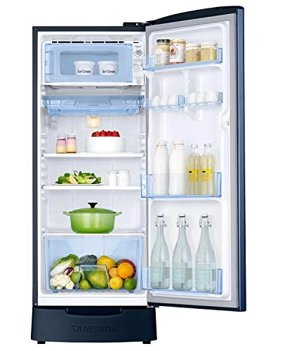 Samsung 192 L 3 Star inverter Direct Cool Single Door Refrigerator (RR20A282YCU/NL, Camellia Blue, Base stand drawer)