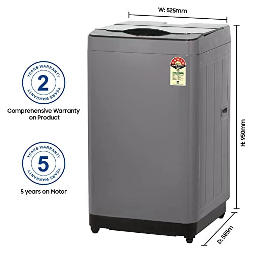 ONIDA 7.5 kg 5 Star Fully Automatic Top Load Washing Machine (T75CMDG, Dark Grey, Hexa Crystal Drum)