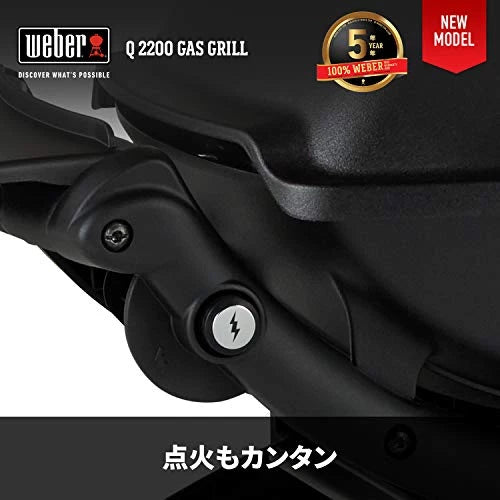 Weber BBQ Grill Q2200 Gas Camping 6-8 People, Black