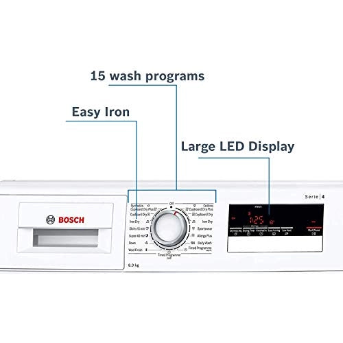 Bosch 8 kg Inverter Fully Automatic Condenser Dryer (WTB86202IN, White, Inbuilt Heater)